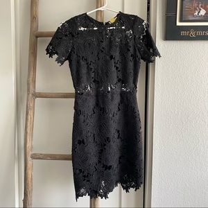 Black lace floral dress